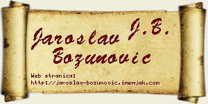 Jaroslav Božunović vizit kartica